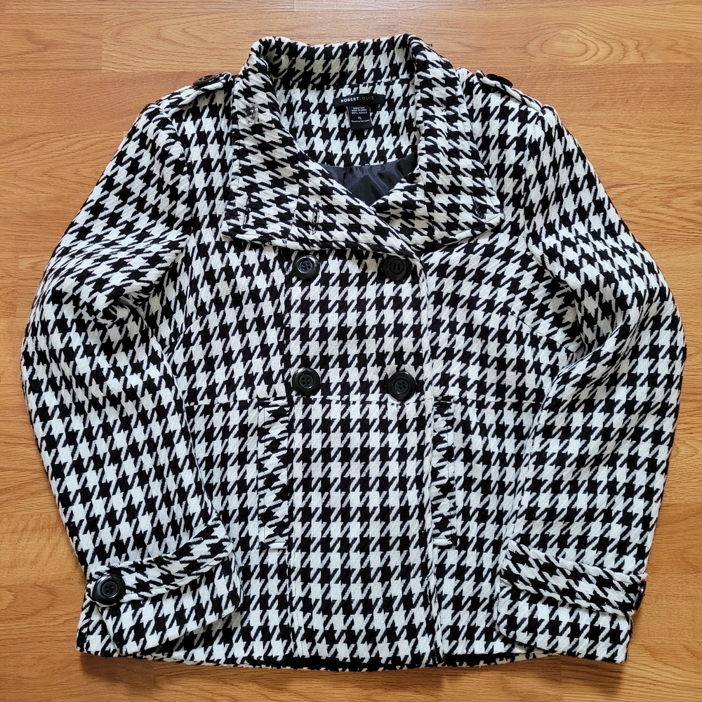 Robert Louis Women's Jacket houndstooth black & White size P/L
